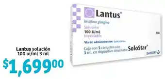 Lantus Solución 100 ui/ml 3ml