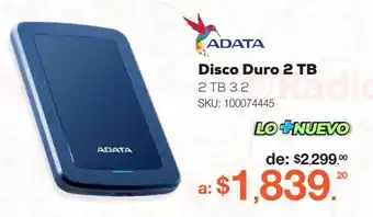 RadioShack Disco duro externo adata / 2 tb / azul oferta