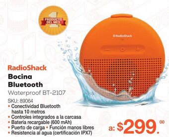 RadioShack Bocina bluetooth radioshack waterproof bt-2107 / naranja oferta