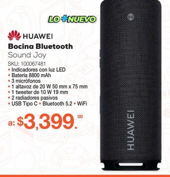 Bocina bluetooth huawei sound joy / negro
