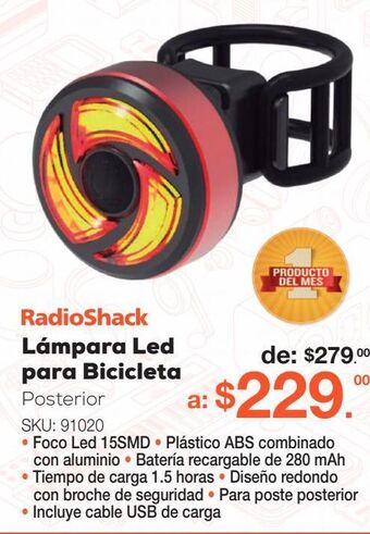 RadioShack Lámpara led posterior para bicicleta radioshack oferta