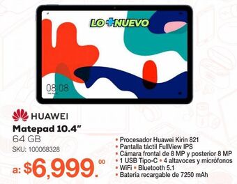RadioShack Tablet huawei matepad / 64 gb / gris / 10.4 pulgadas oferta