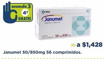 Farmacia San Pablo Janumet 50/850mg 56 comprimidos oferta