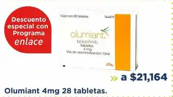 Farmacia San Pablo Olumiant 4mg 28 tabletas. oferta