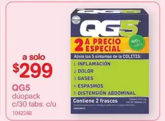 Farmacias Benavides Medicamentos qg5 dúo pack c/30 tabs c/u oferta