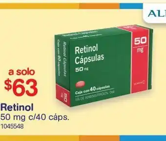 Farmacias Benavides Medicamentos retinol 50 mg 40 cáps oferta