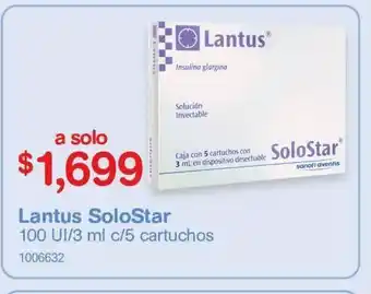 Medicamentos lantus solostar 100 ui/3 ml c/5 cartuchos