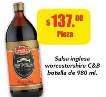 Super Aki Salsa Inglesa Worcestershire C&B Botella de 980ml oferta