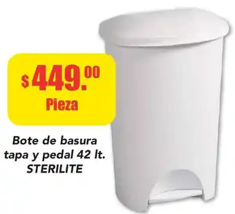 Bote de basura Tapa y Pedal 42lt Sterilite