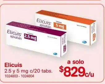 Farmacias Benavides Medicamentos elicuis 2.5 gr 20 tabs oferta
