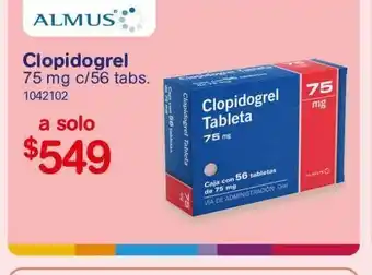 Farmacias Benavides Medicamentos clopidogrel 75 mg c/56 tabs oferta