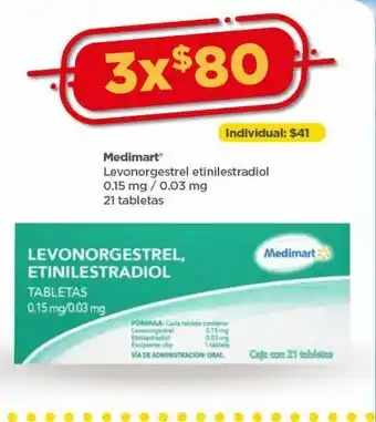 Bodega Aurrerá Medicamentos levonorgestrel, etinilestradiol oferta