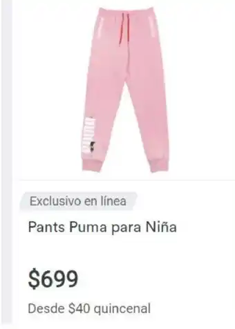 Pants Puma para Niña
