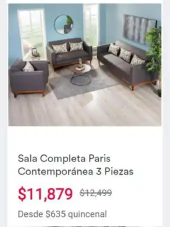 Coppel Sala Completa Paris Contemporanea 3 Piezas oferta
