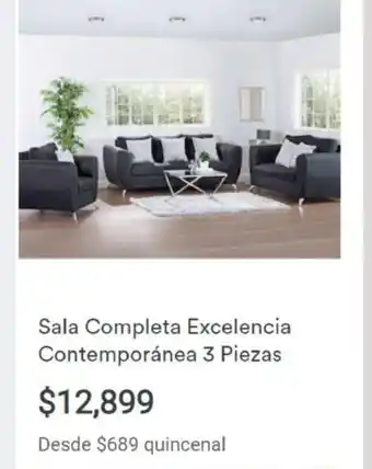 Sala Completa Excelencia Contemporanea 3 Piezas
