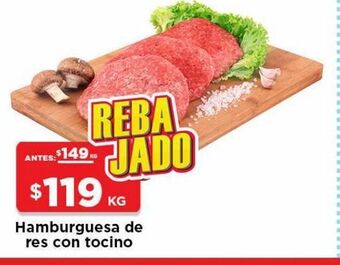 HEB Heb hamburguesas de res con tocino 1 kg oferta