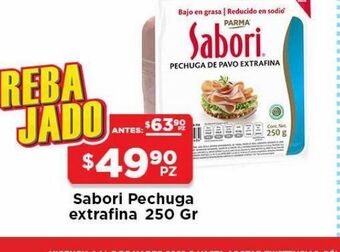 HEB Sabori pechuga de pavo extrafina 250 gr oferta