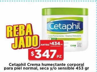 HEB Cetaphil crema humectante piel normal seco y/o sensible 453 gr oferta