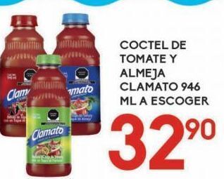 Alsuper Cóctel de tomate y almeja clamato 946ml oferta
