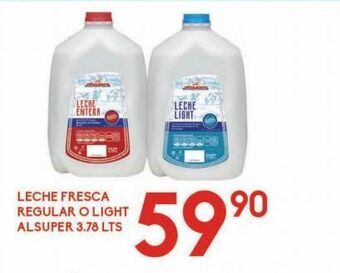 Alsuper Leche fresca regular o light alsuper 3.78l oferta
