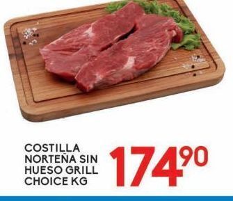 Alsuper Costilla norteña sin hueso grill choice kg oferta