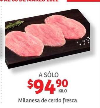 Soriana Híper Milanesa de cerdo fresca oferta