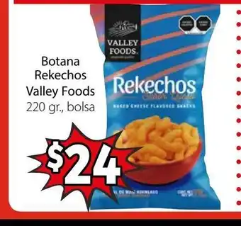 Soriana Express Botana Rekechos Valley Foods 220gr bolsa oferta