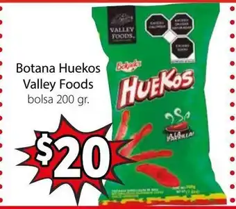 Soriana Mercado Botana Huekos Valley Foods bolsa 200gr oferta