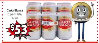 Carta Blanca 6 pack, lata, 12 oz