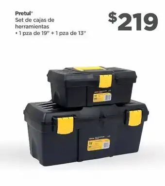 Set de cajas de herramientas 19"+13"