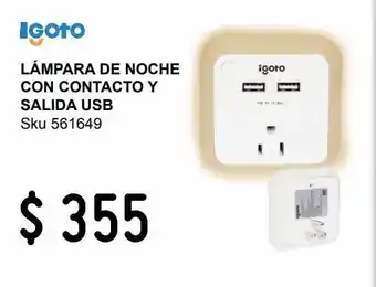 Sodimac Homecenter Lámpara de noche con contacto y salida usb oferta