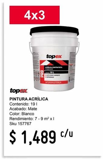 Sodimac Homecenter Pintura acrílica 19 l blanca oferta