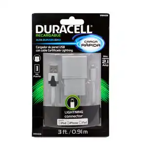 Cargador de Pared Duracell WM4836 / Gris / Lightning