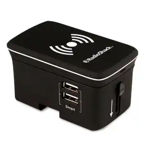 Adaptador de Viaje con Cargador Inalámbrico RadioShack / Negro