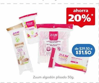 Farmacia San Pablo Zuum algodon plisado bol c/50gr oferta