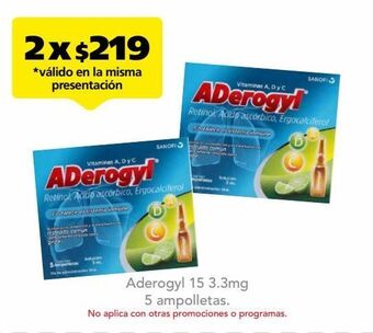 Farmacia San Pablo Aderogyl 15 oral sol 3.3mg caj c/5 oferta