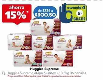 Farmacia San Pablo Huggies supreme e6 unisex +13.5kg c/36p oferta