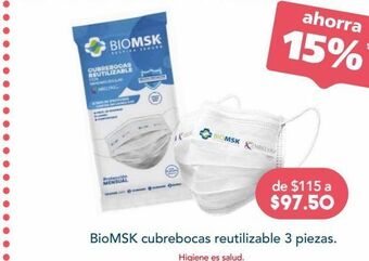 Cubrebocas reutilizable c/3pzs biomsk