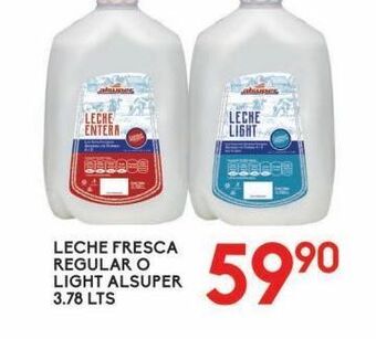 Alsuper Leche fresca regular o light alsuper 3.78l oferta