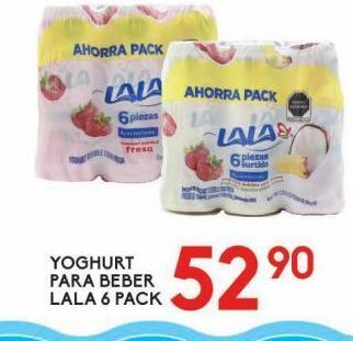 Alsuper Yogurt para beber lala 6pack oferta