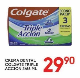 Alsuper Crema dental colgate triple acción 3/66ml oferta