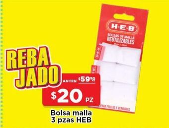 HEB Heb bolsa malla 3 piezas oferta