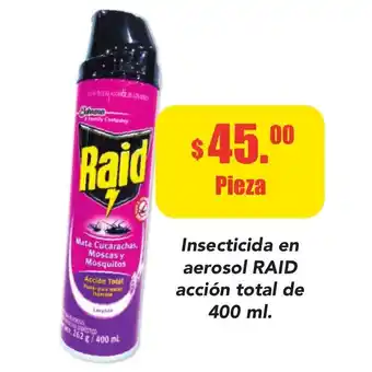 Super Aki Insecticida en aerosol RAID accion total de 400 ml oferta