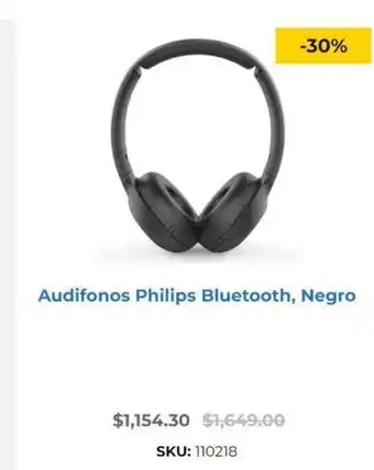 Audifonos Philips Bluetooth, Negro