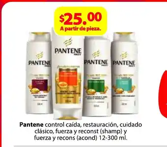 Pantene control caida, restauracion, cuidado clasico, fuerza y reconst (shamp) y fuerza y recons (acond) 12-300ml