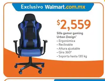 Walmart Silla gamer gaming Urban Design oferta