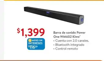 Walmart Barra de sonido Power One WM602 Kiwo oferta