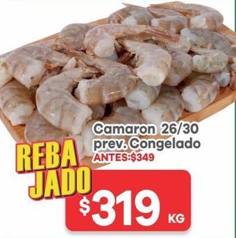 HEB Heb camaron 26/30 prev. congelado 1 kg oferta