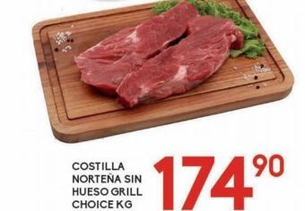 Alsuper Costilla norteña sin hueso grill choice kg oferta