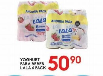 Alsuper Yogur para beber lala 6 pack oferta